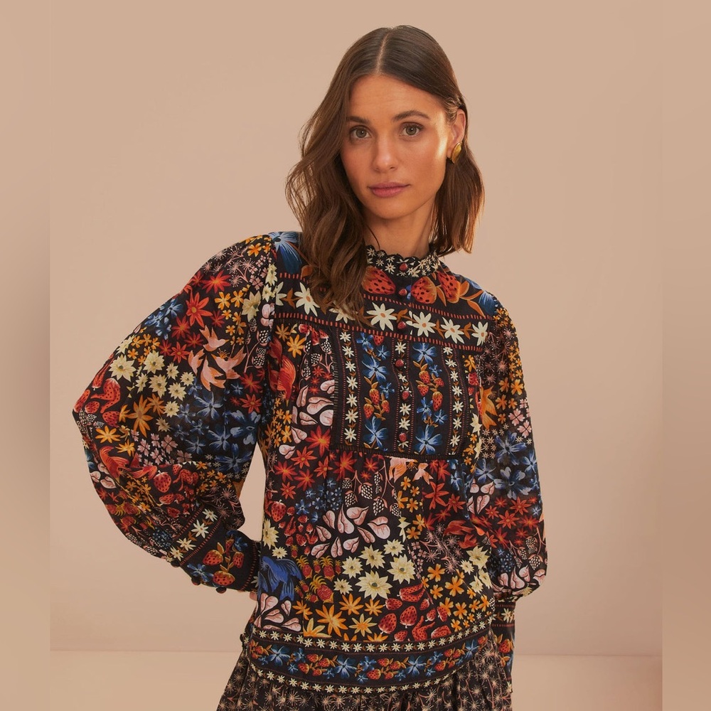 FARM RIO Jujus Garden Floral Blouse - Picture 4 of 11
